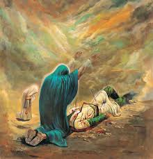 آن میر سربریده در خاک خوابنیده از آب ناچشیده گشته اسیر غوغا