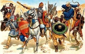 نگاره ای از طاهر ذوالیمینین در میدان جنگ