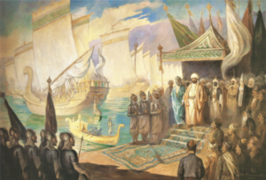 نگاره ای از معاویه بن ابی سفیان،پایه گذار سلسله امویان